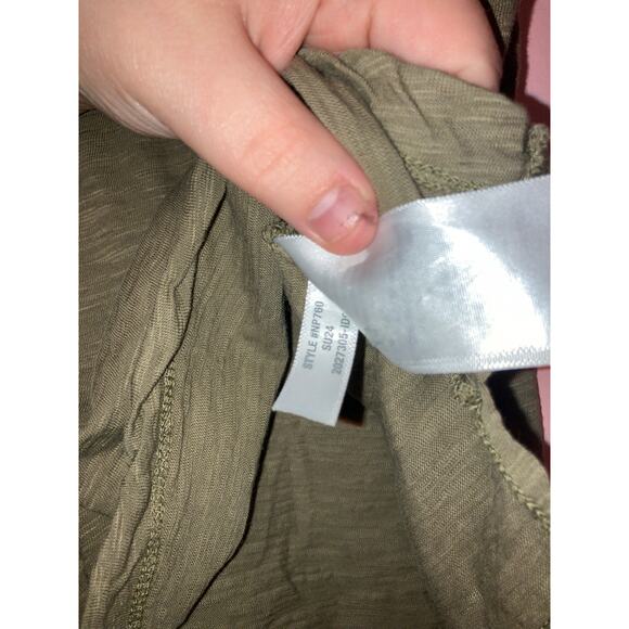 Madewell 100% Cotton Slub Tee Olive Green Crewneck Size Large - Picture 4 of 5